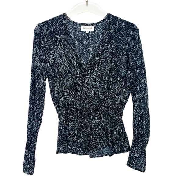 BELLA DAHL Animal Print Peplum Blouse XS - Picture 2 of 6